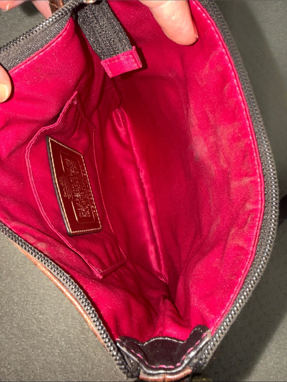 Coach Dark Brown Leather Crossbody with Gold Tone Logo - Picture 4 of 6